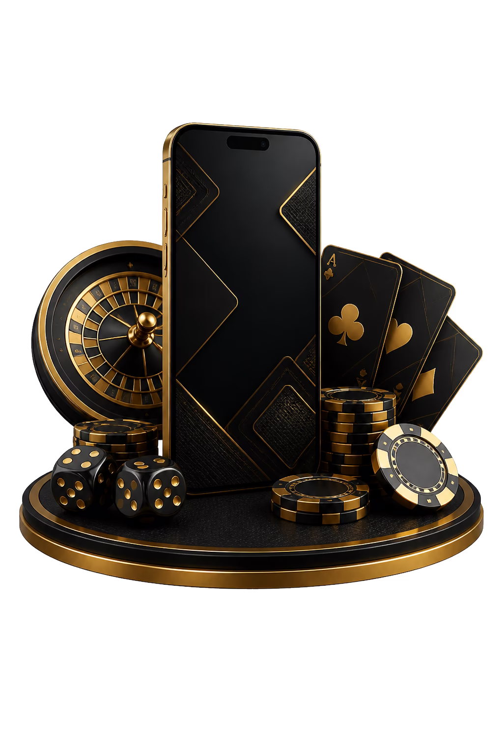Black Label Smartphone mit Casino-Symbolen
