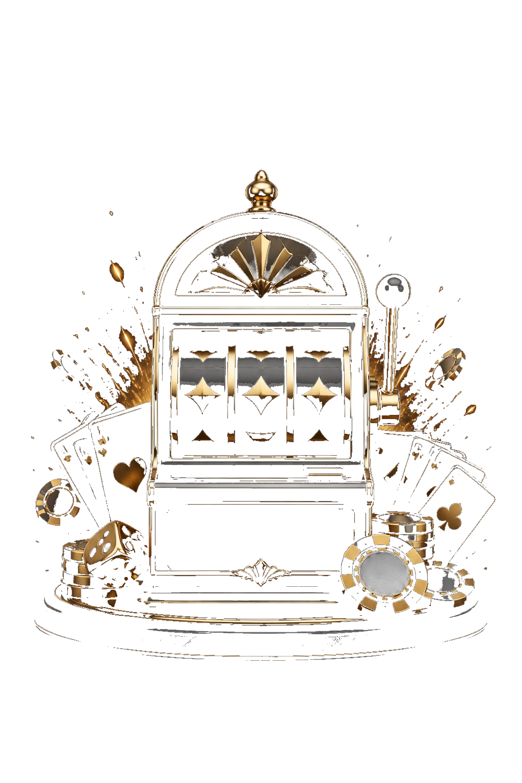 Schwarzer Spielautomat mit Goldakzenten